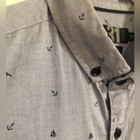 Le 31 Simons Nautical Button Down Shirt - size Medium - Picture 1 of 2